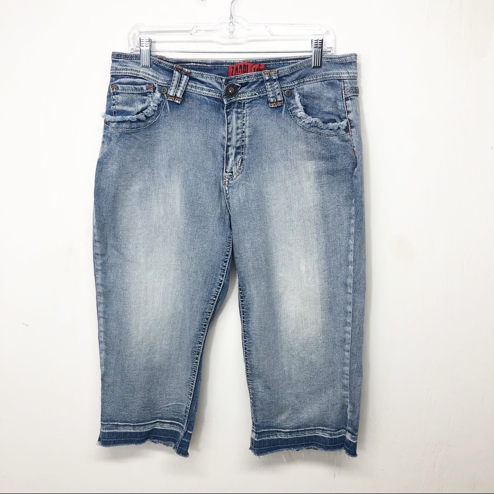 Zanadi Denim For Life Distressed Capris Pants